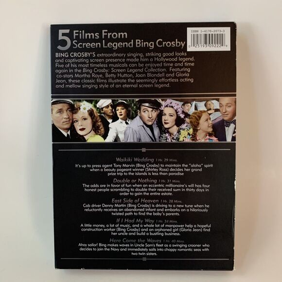 Bing Crosby Screen Legend Collection (DVD, 2006 Releas) 3 Disc 5 Movie Set - Picture 3 of 11
